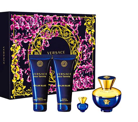 versace 4-pc dylan blue pour femme gift set|Versace blue perfume for men.